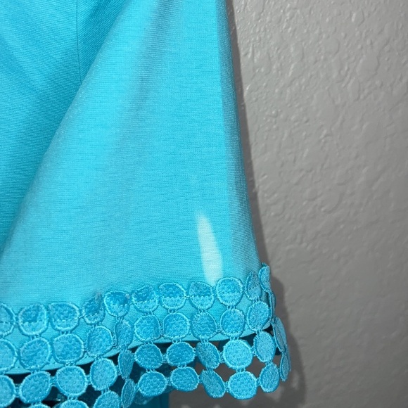 Blue Talbots Top W/Lace Sleeve - Picture 8 of 8